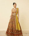 Mustard Yellow Floral Printed Lehenga